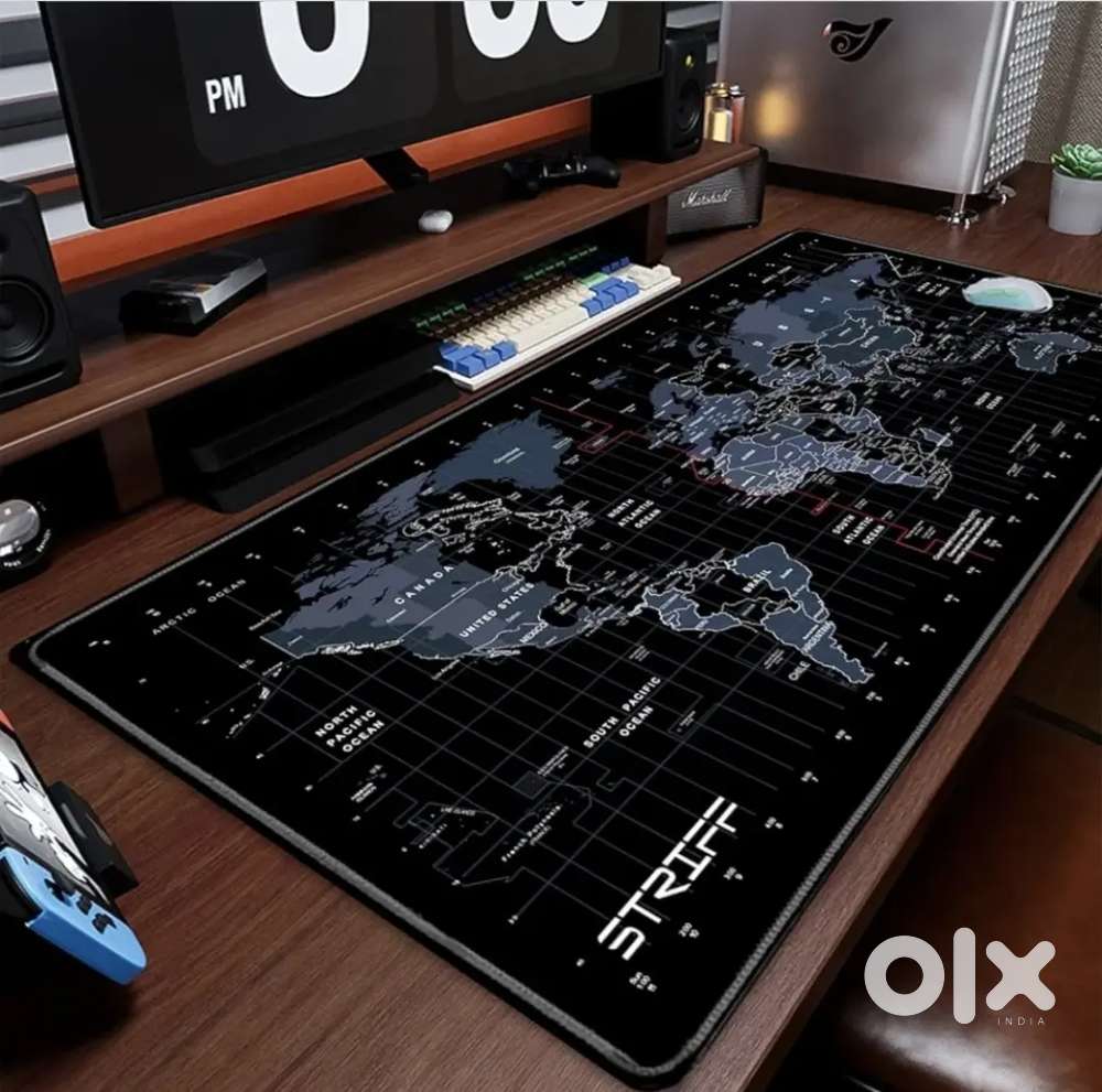 STRIFF World Map Large Desk Mouse Pad – Non-Slip Gaming & Office Mat