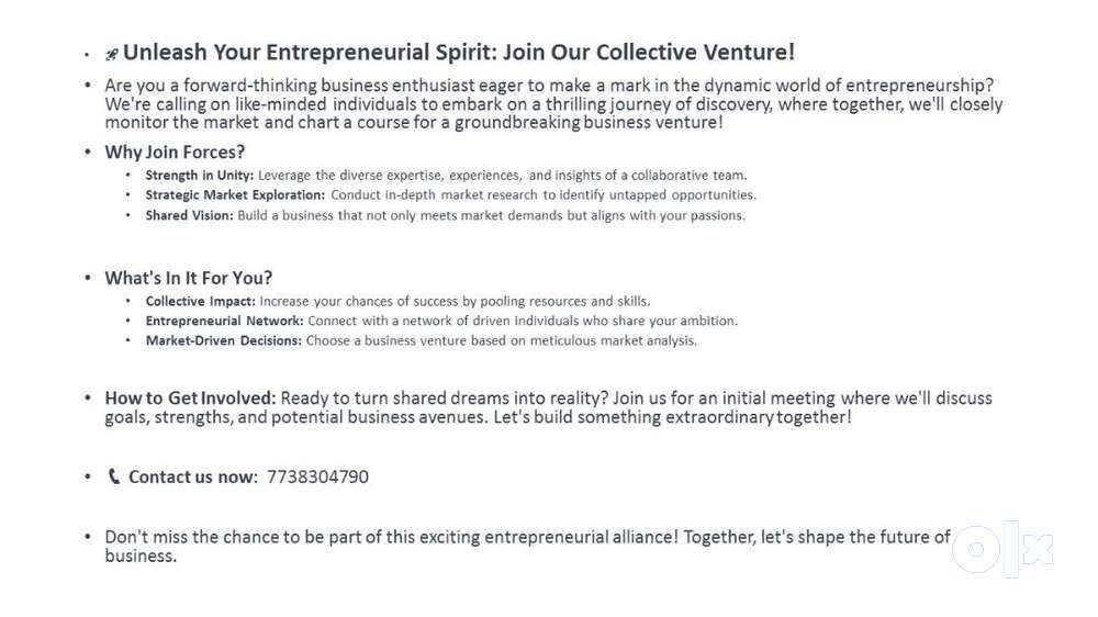 Unleash Your Entrepreneurial Spirit: Join Our Collective Venture!