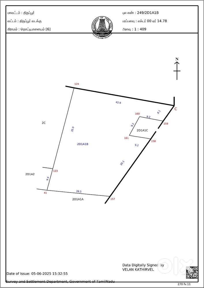 40 Cent or 22/26 cent corner plot for sale