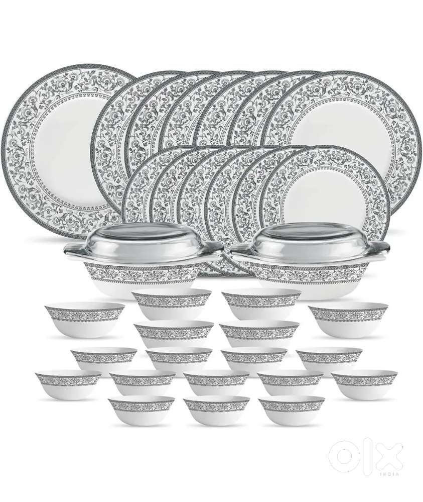 La Opala Diva Sovrana Collection Opal Glass Crockery,Dinner Set 35 pcs