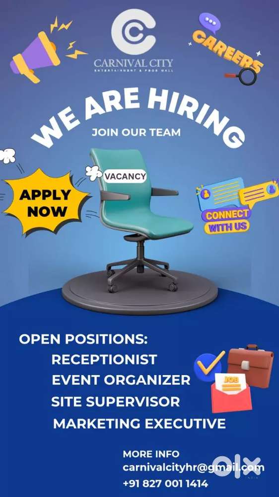 SUPERVISOR, MARKETING, RECEPTIONIST etc