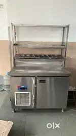 Counter with fridge