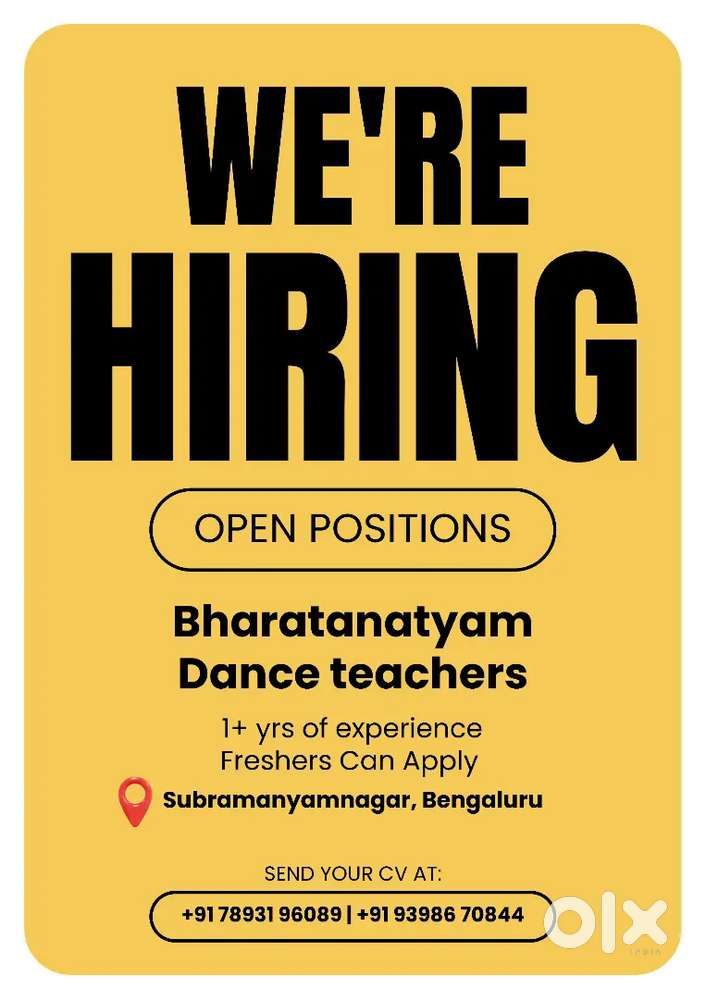Hiring Bharatanatyam Dance teachers
