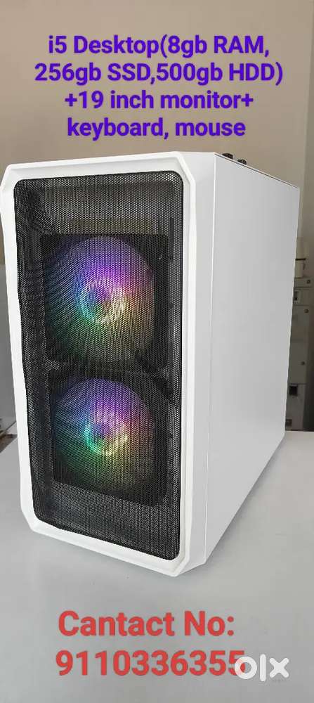 Intel i5 Desktop 8gb RAM/256 gb SSD/with 500gb HDD/with Wifi