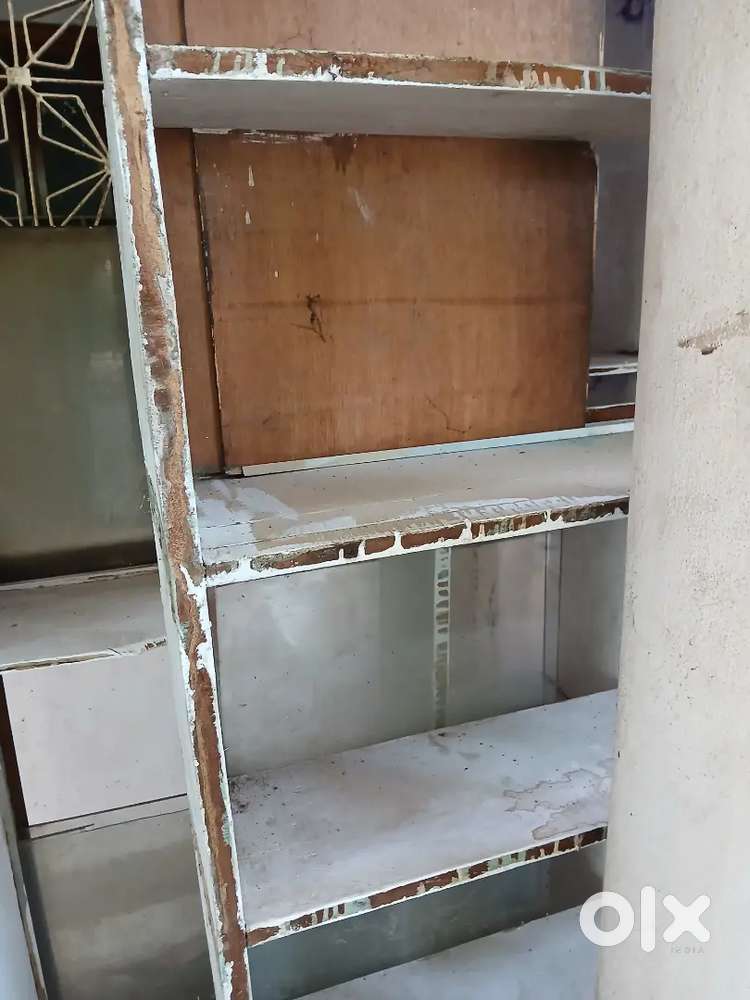 Fancy shop Almara with glass windows, Wooden Table, Stool, Chair