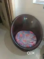 chair, Table fan, cooler, pots with plants
