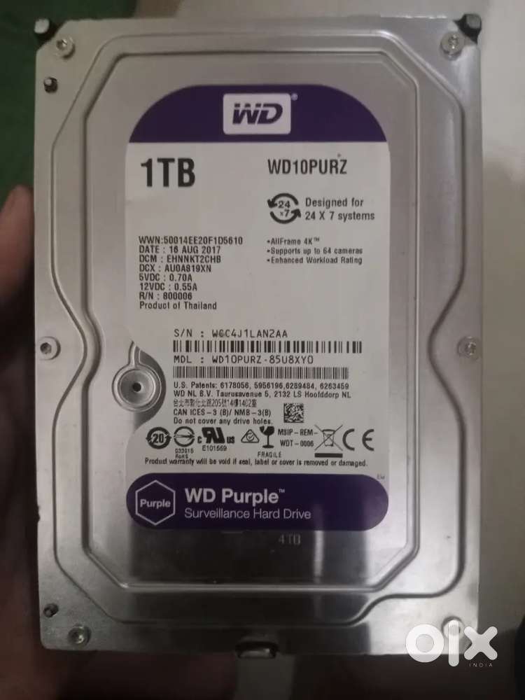 WD purple 1TB survelliance Hard Drive