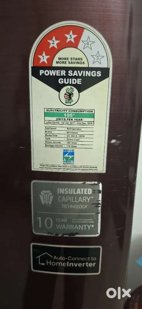 Whirlpool single door fridge