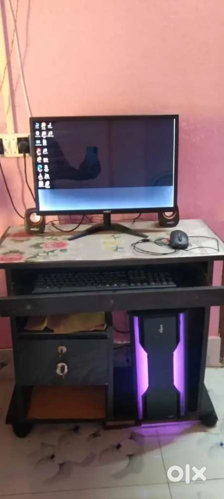 Desktop computer one years old with table