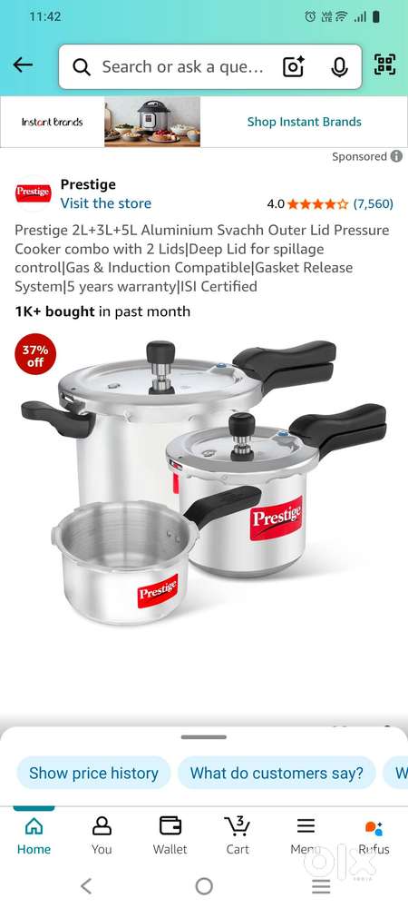 Prestige pressure cooker set
