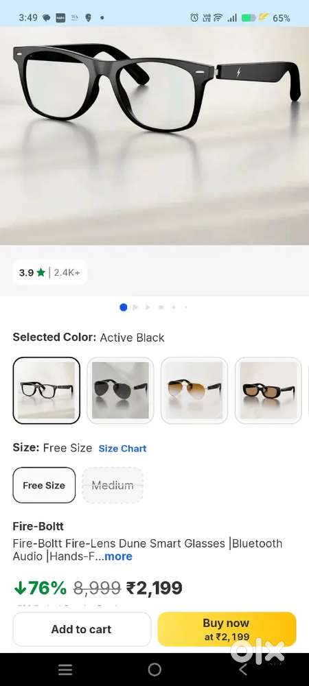 Smart glasses hardly used for 2 days