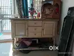 Solid wood cabinet with marbal top  in good condition