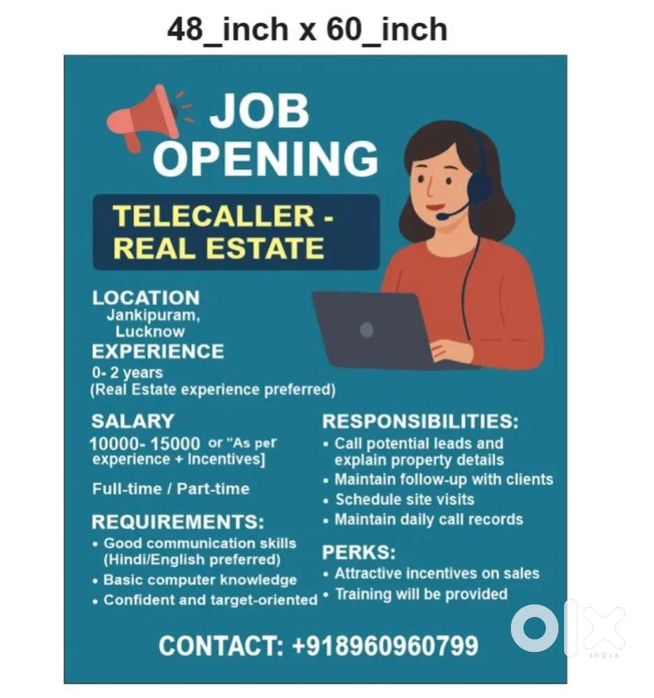 Receptionist Or Telesales Male or Female both candidates can apply