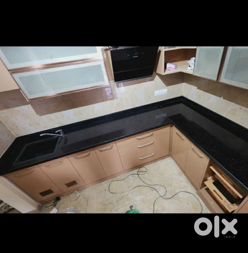 Granite all working kitchen slbab sink cutting gas hol