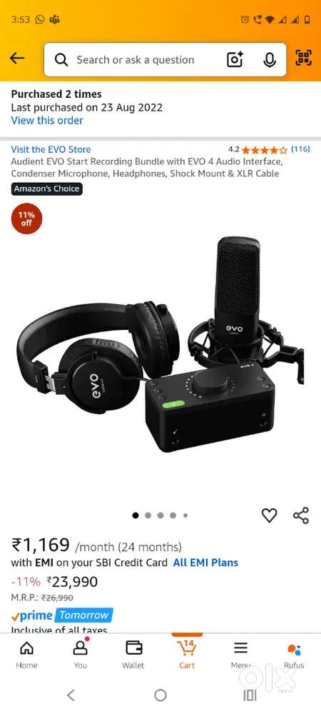 Audio evo start recording bundle with evo 4 audio interface