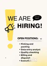 Openings here,we are Hiring for warehouse