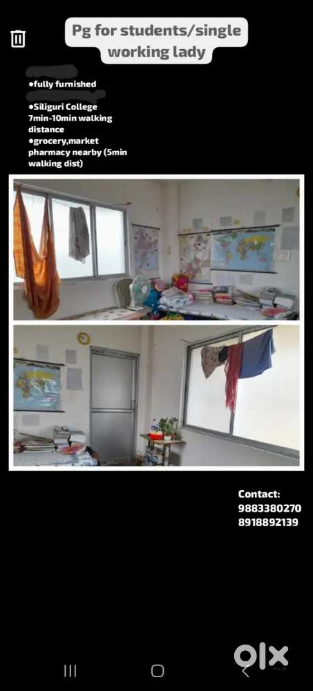 2 room for Girls near Siliguri college/Working bachelor