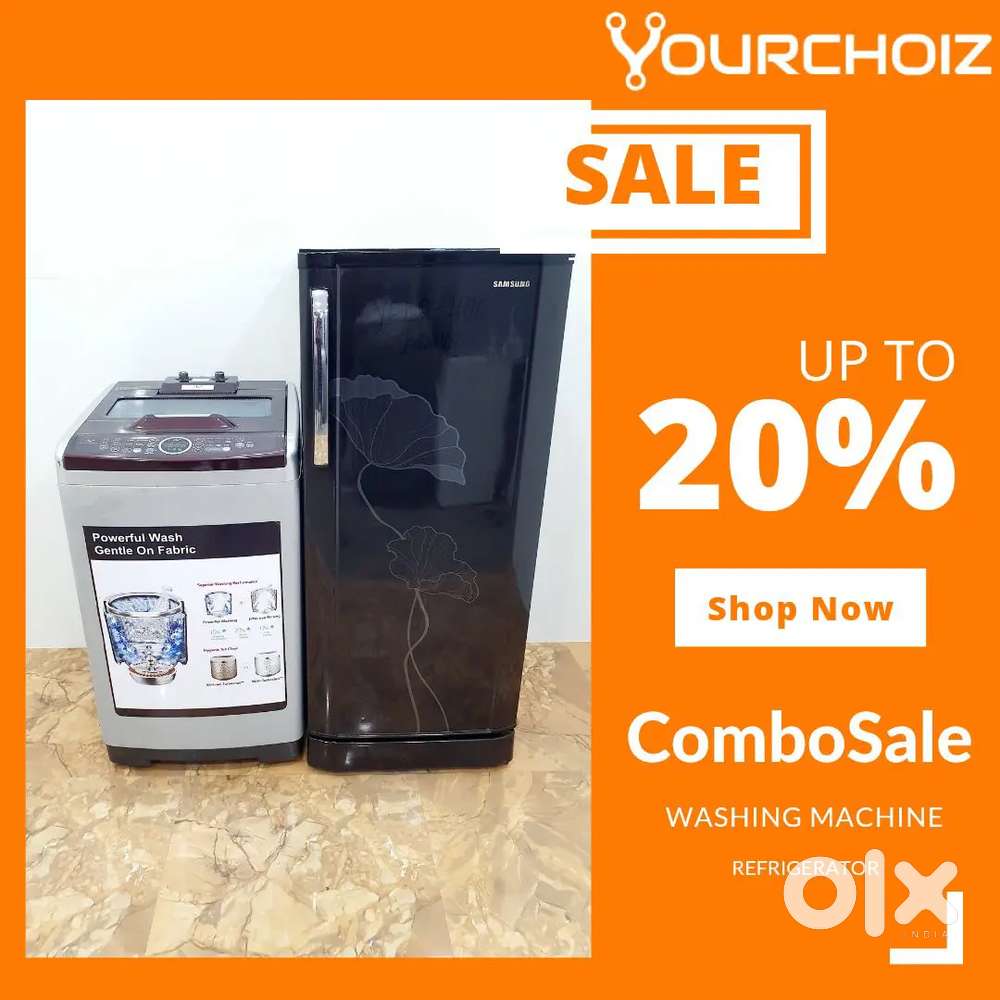 Smart savings combo refurbished  fridge and  washing machine  set