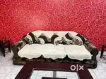 Sofa set & wooden chairs for sale