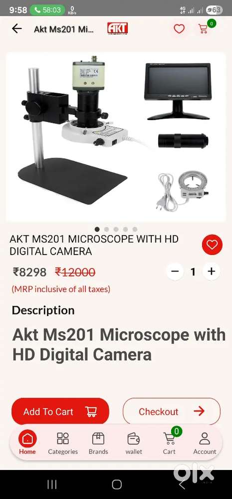 Mobile ripring microscope full set with lcd