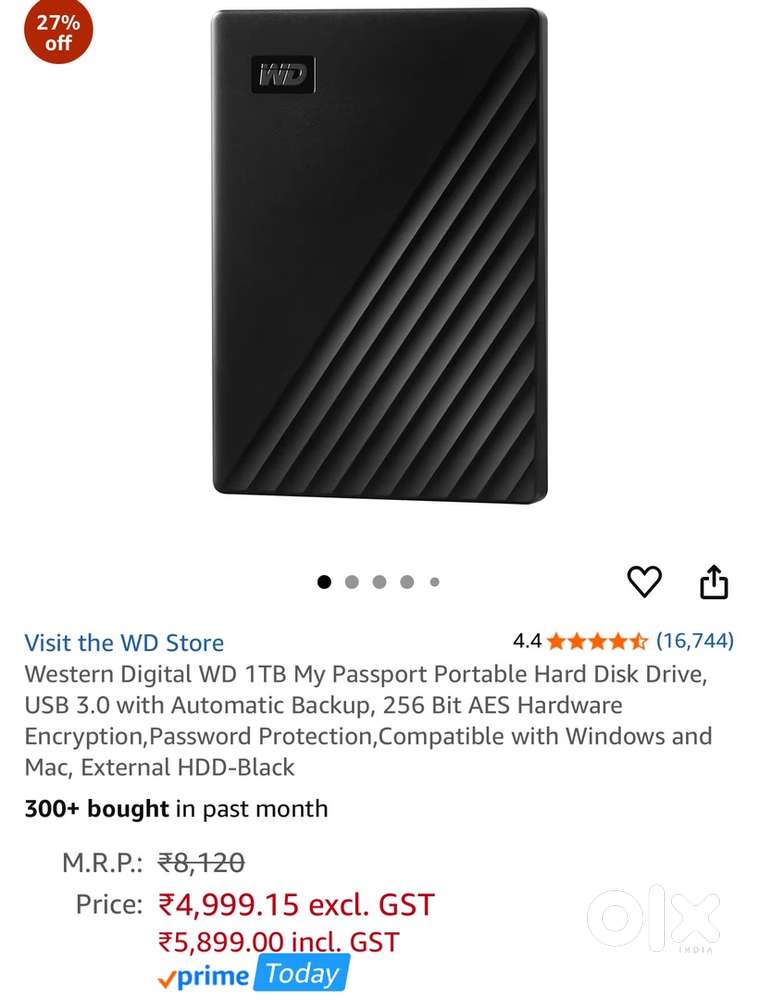 1TB WD Passport hard disk super fast speed