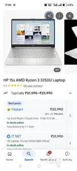 Hp 15s Ryzen 3 AmD
