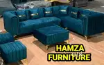 HAMZA FURNITURER New designer stylish look plywood L shape sofa set