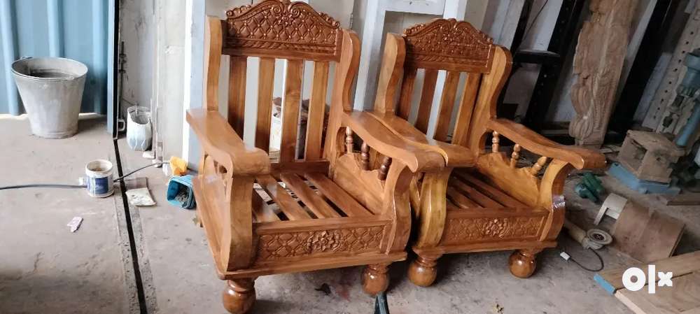 Teak wood carving sofa