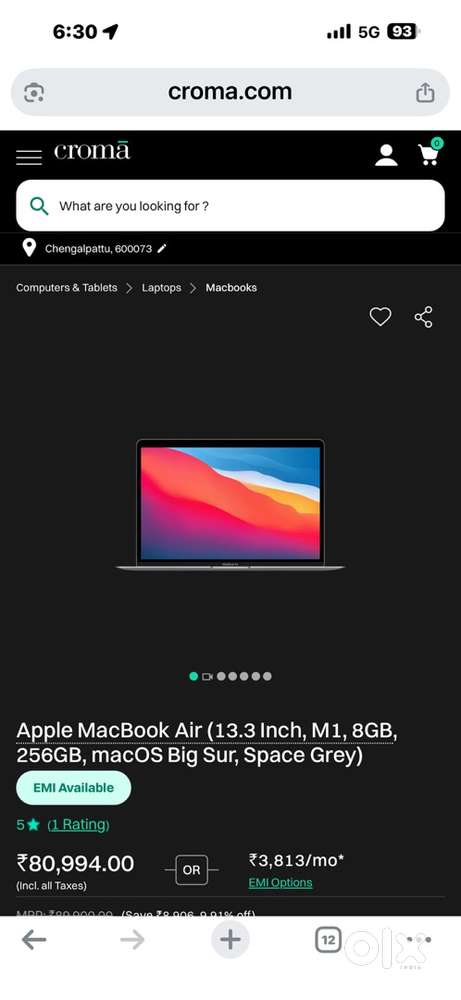 Very Rarely Used Apple Mac Book Air Laptop