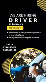 Drivers Required For Bangalore