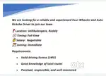 Driver for four -wheeler and auto ricksha