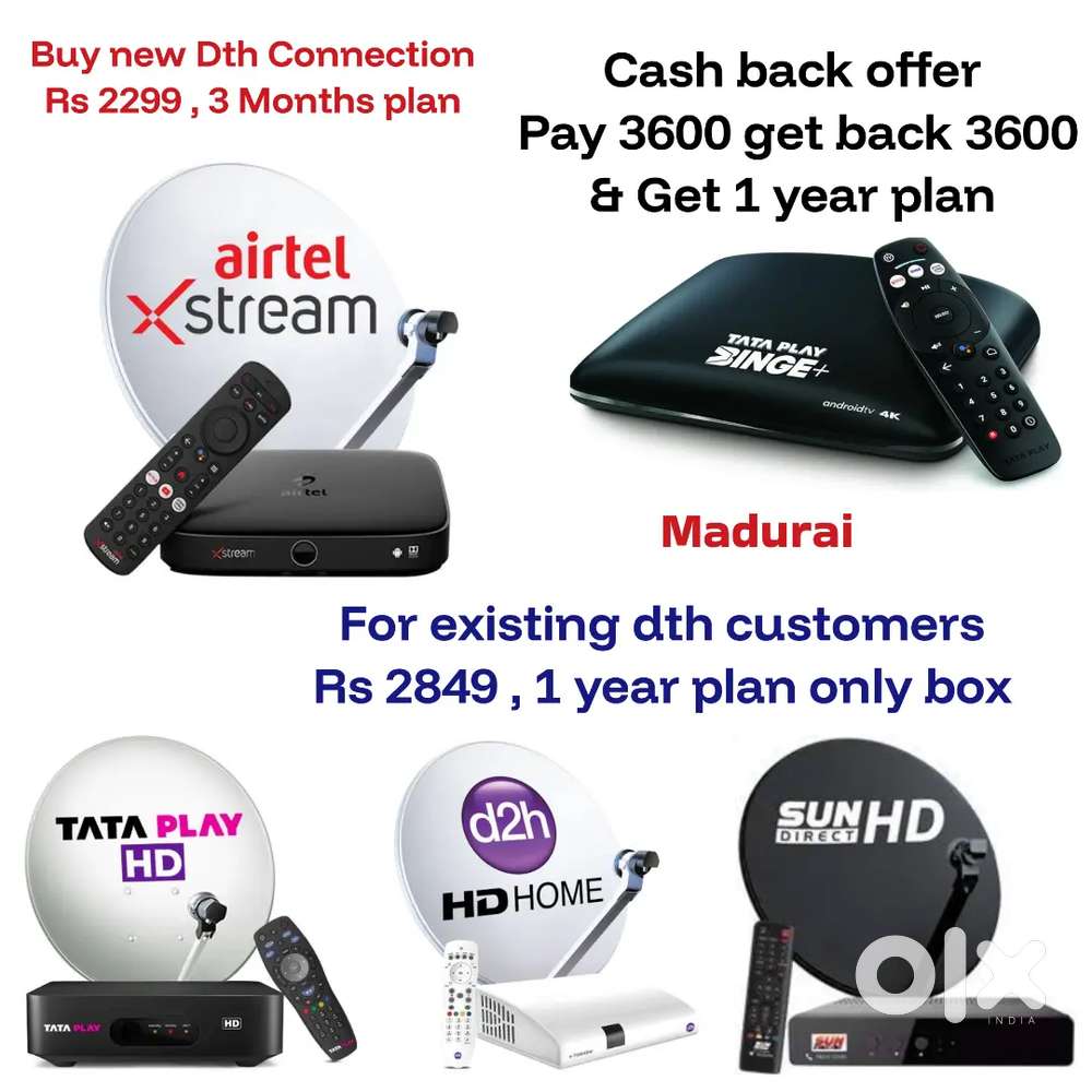 AIRTEL DTH ! TATÀ ! SUNDIRECT ! PLÀY ! DISHTV ! VIDEOCON D2H ! LED TV