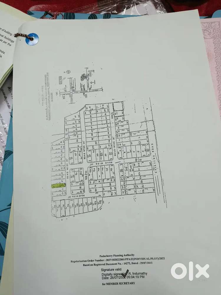 Plot of 2618 sw ft for sale Korukamedu