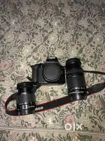 Canon 1300 D camera lens 18-55/ and 55-250 charger memory card