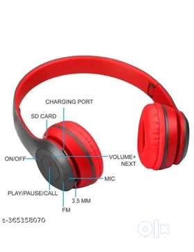 Quxxa p47 wireless headphones with stereo memory card support