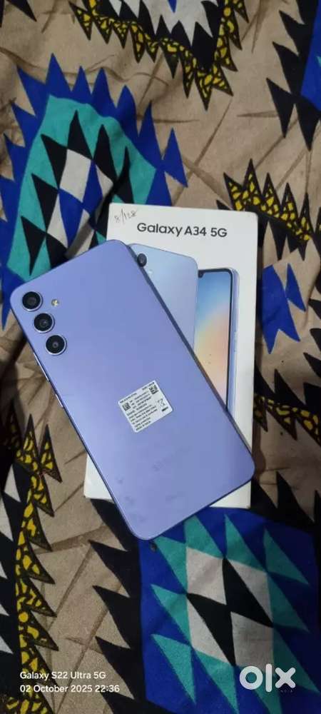 Samsung a34 5g very good condition. Bill and box available