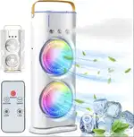 Double fan mini mist cooler, remote control, auto rotate 90°