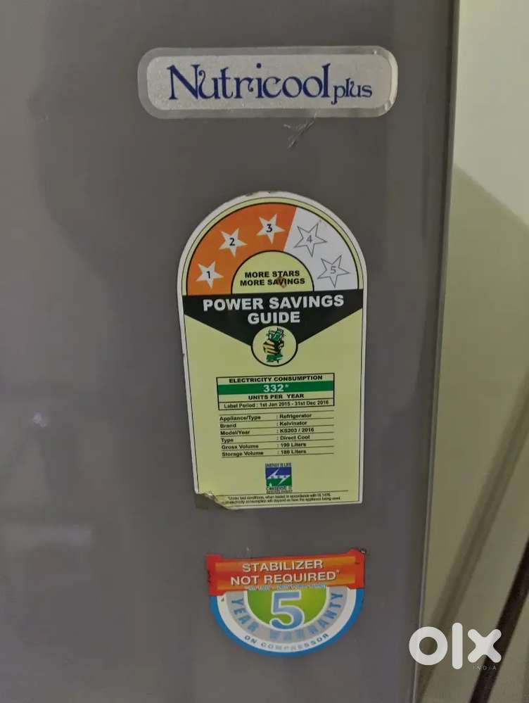 190 ltr Fridge is good running condition may 2016 model,never repaired