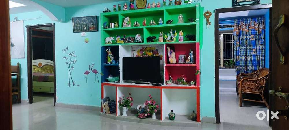 Gudivada, Rajendranagar in a 1st floor 2BHK apartment flat for sale.