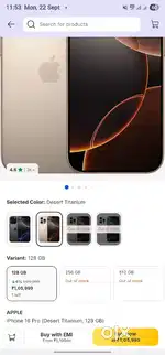 Iphone 16 pro 128gb  seal pack
