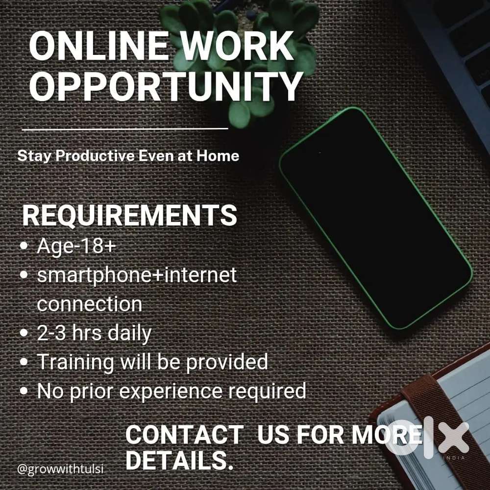 Online work apportunity l grow and build your skill