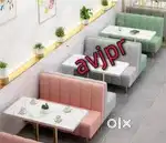 New two seater designer fabric restuarant furniture cafe sofa bar sofa