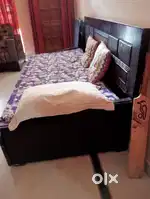 Foldable double bed with bed box