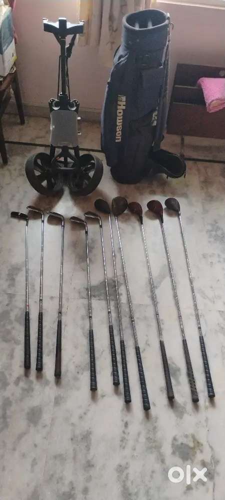 Golf Set with 10 Golf Sticks, Golf Bag, balls, caddy set with wheels