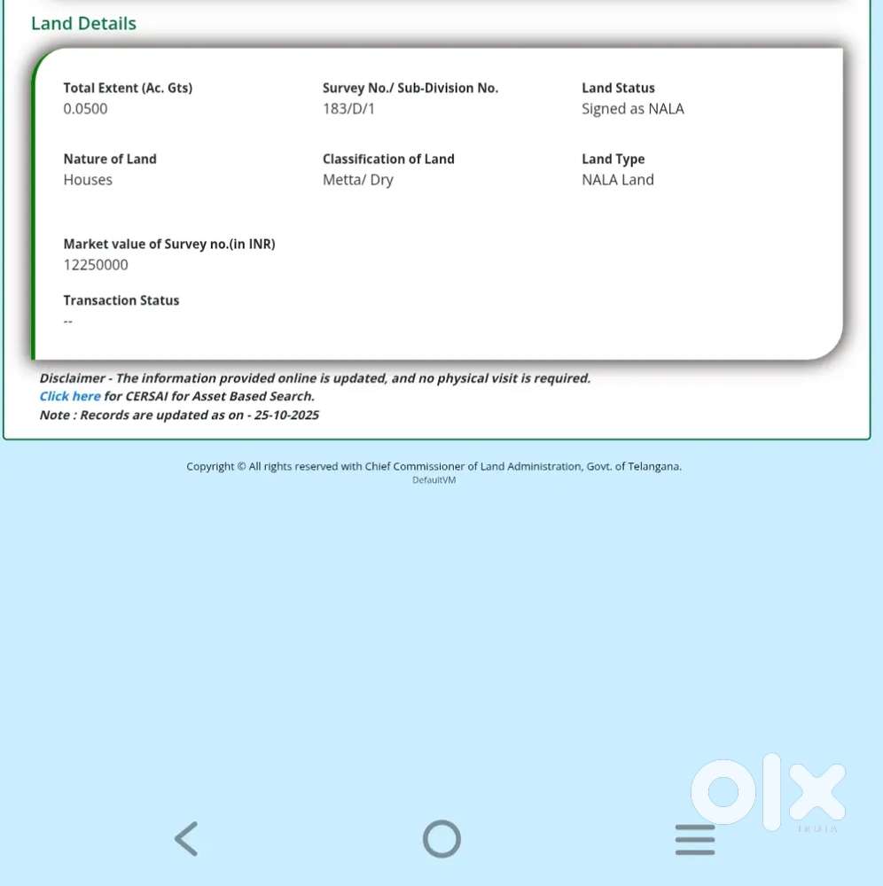 Open land for sale