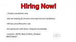 Fresher females needed in Zirakpur/airport road