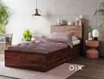 Wakefit taurus single size wooden bed with storage