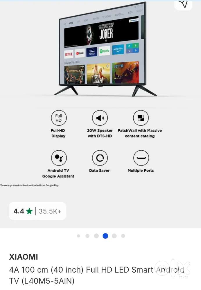 TV 40 inches Full HD LED Smart Android TV August 2020 invoice