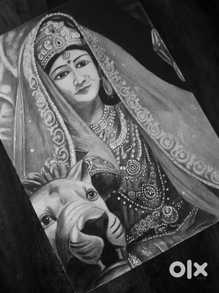 Durga maa drawing