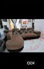 Sofa in L shape with cover